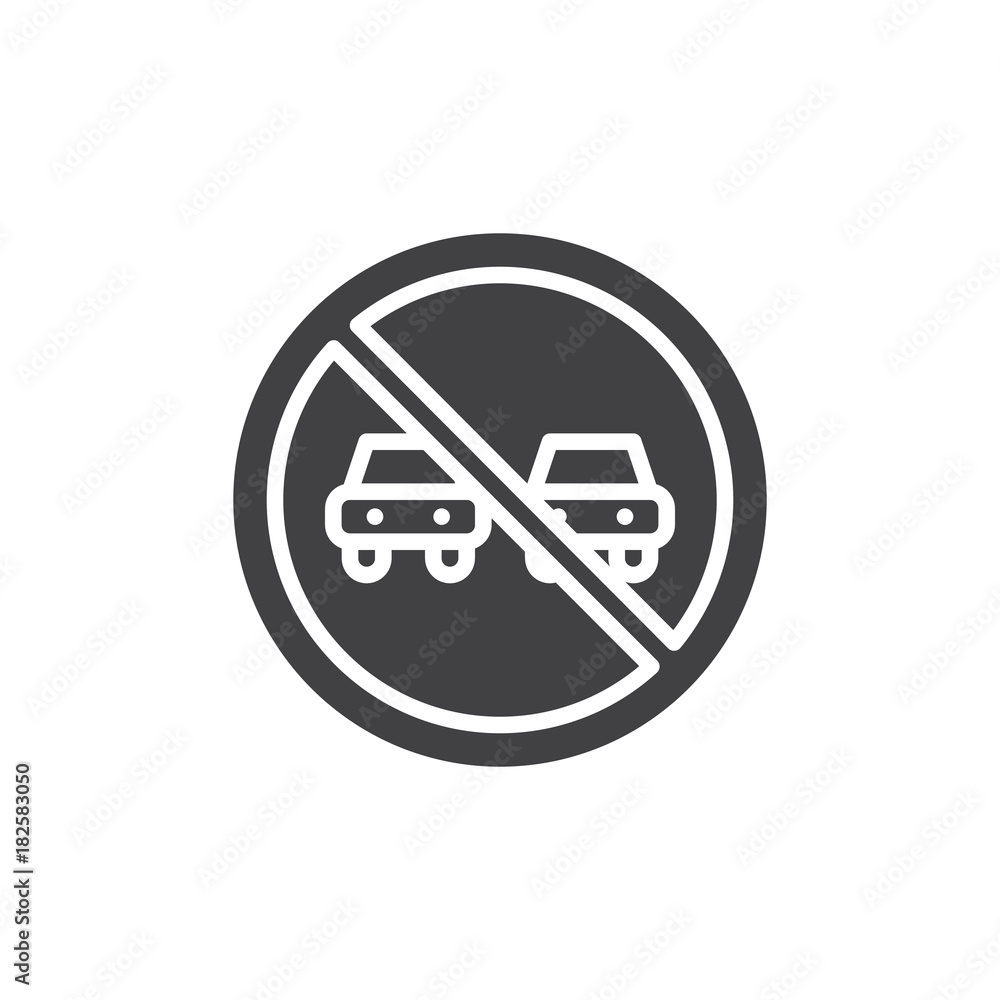 The end of prohibition of overtaking road sign icon vector, filled flat sign, solid pictogram isolated on white. Symbol, logo illustration. The end of prohibition of overtaking road sign icon vector, filled flat sign, solid pictogram isolated on white. Symbol, logo illustration.