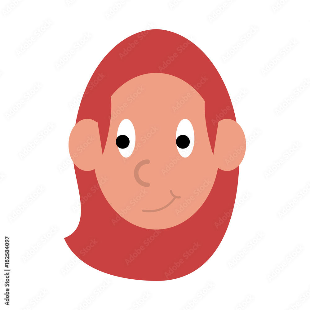 Fototapeta premium Woman face cartoon icon vector illustration graphic design
