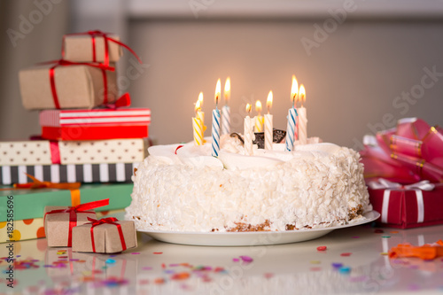 Birthday cake with candles