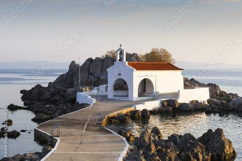 Agios Isidoros church in northern Chios at sunrise.
 photo