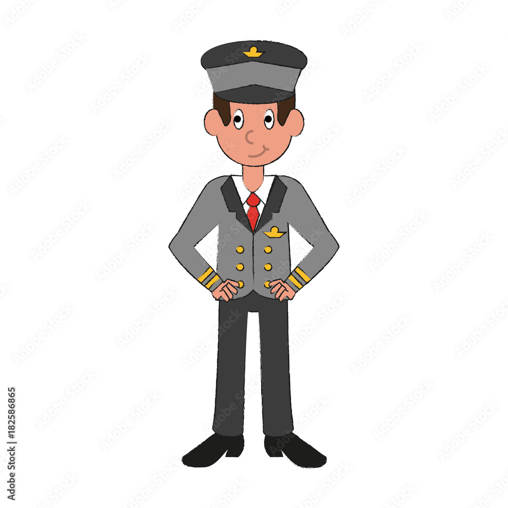 Commercial pilot avatar cartoon icon vector illustration graphic design Commercial pilot avatar cartoon icon vector illustration graphic design