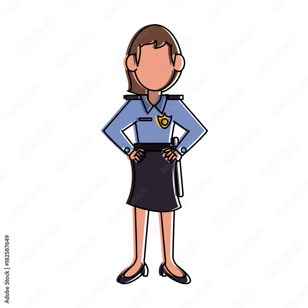 Woman police avatar cartoon icon vector illustration graphic design Woman police avatar cartoon icon vector illustration graphic design