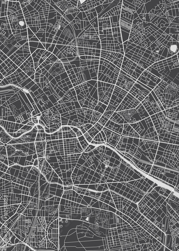 Berlin city plan, detailed vector map