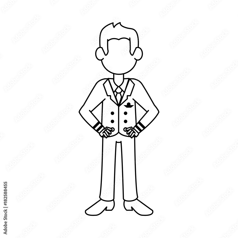 Commercial pilot avatar cartoon icon vector illustration graphic design Commercial pilot avatar cartoon icon vector illustration graphic design