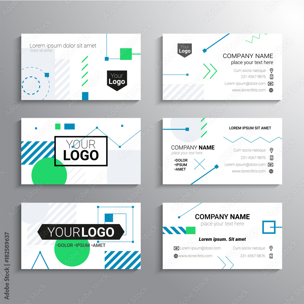 Set of business cards - vector template abstract background