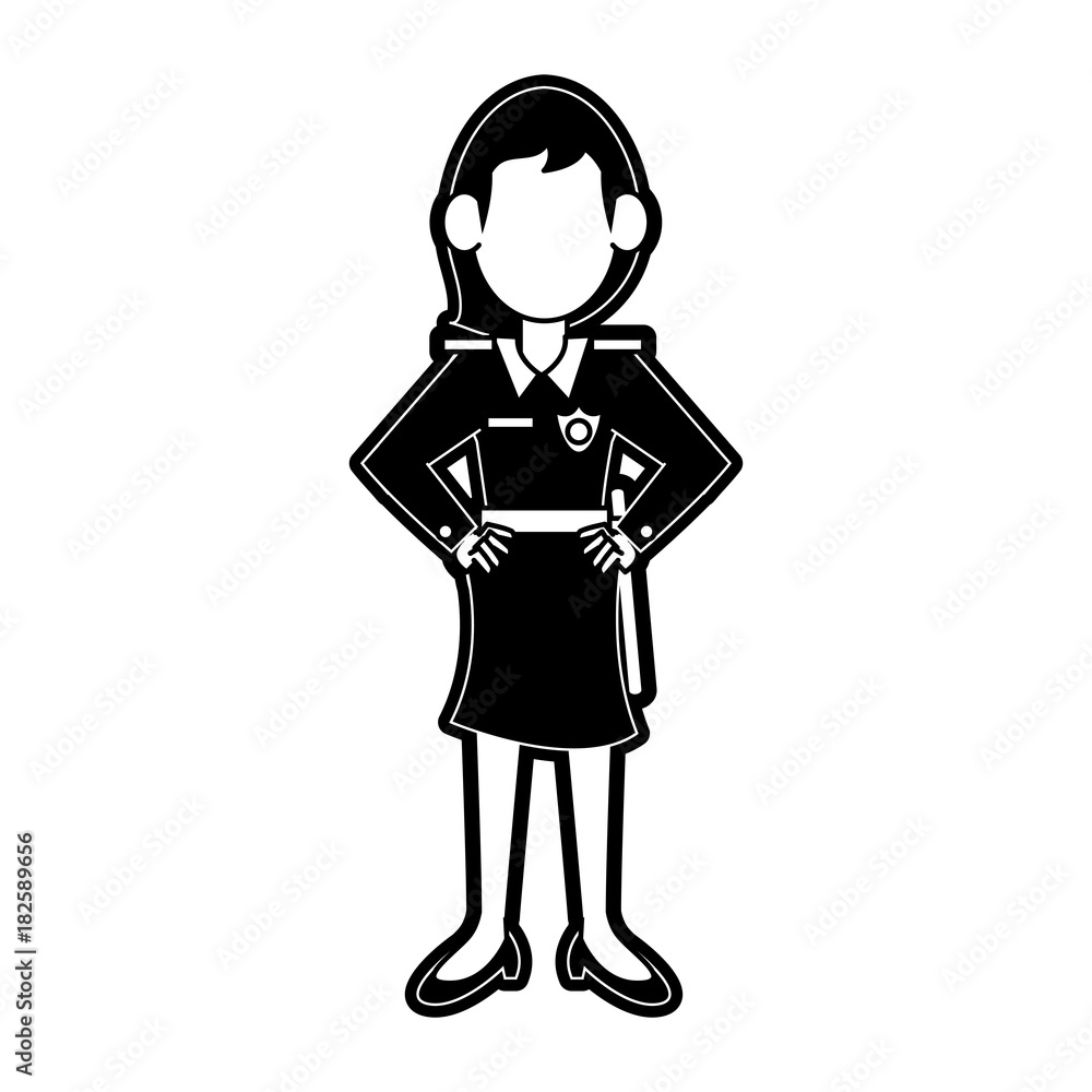 Woman police avatar cartoon icon vector illustration graphic design Woman police avatar cartoon icon vector illustration graphic design