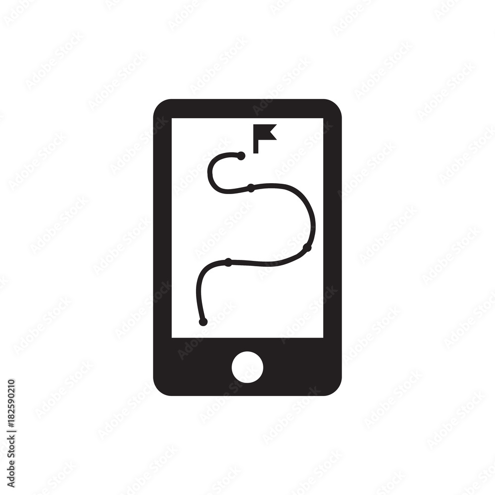 route and phone icon illustration route and phone icon illustration