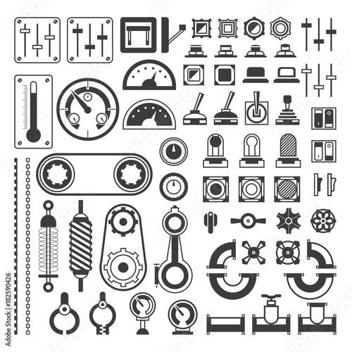 Set of measuring equipment - modern vector realistic isolated clip art