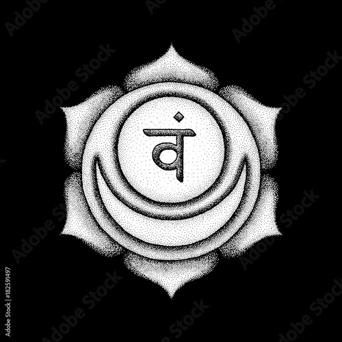 hand drawn chakra Svadhishthana illustration.