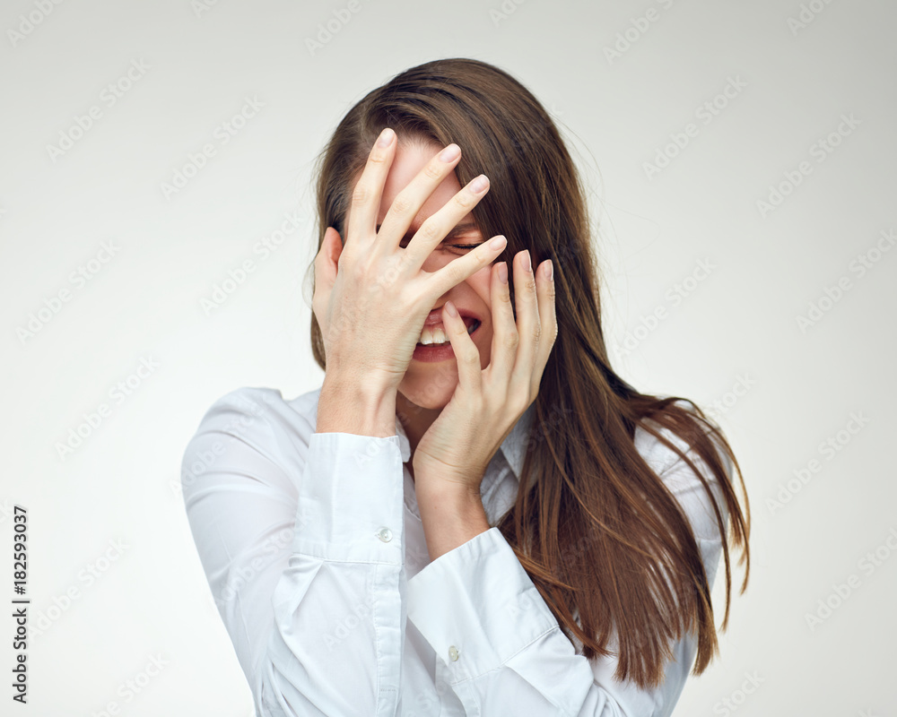 Stress and depression part of life modern business woman. Stress and depression part of life modern business woman.