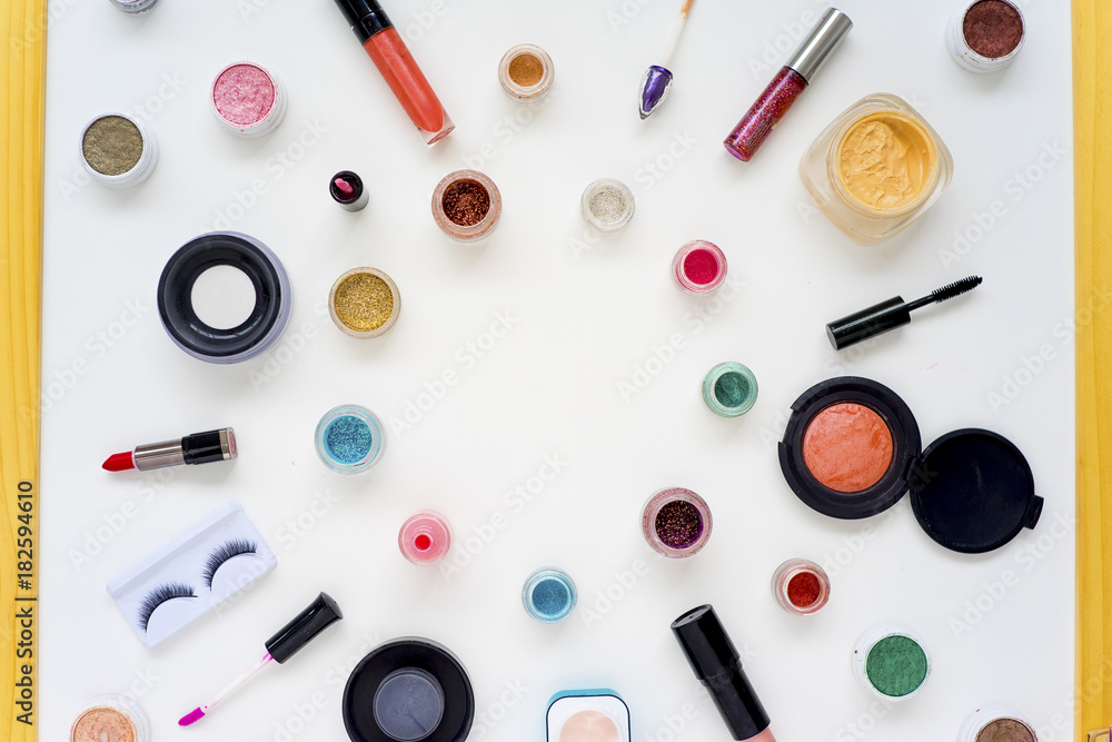 Cosmetics on white background Cosmetics on white background