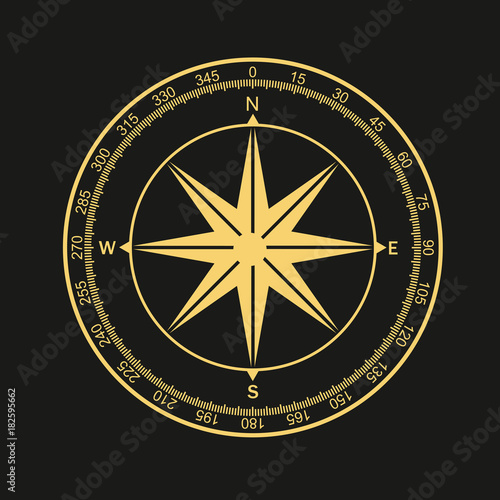Compass wind rose vector design element