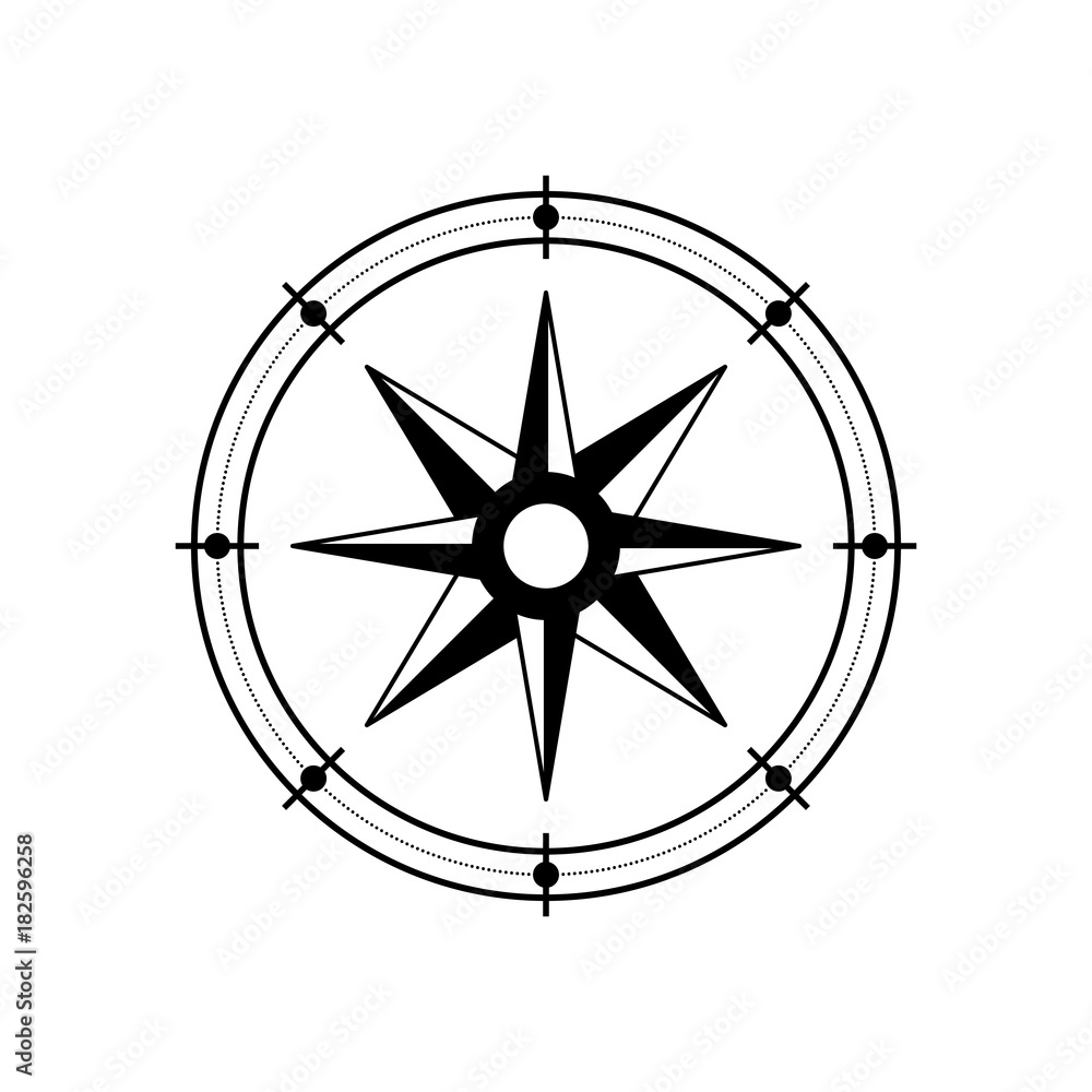 Wind rose compass vector symbol.Compass Icon design element Wind rose compass vector symbol.Compass Icon design element