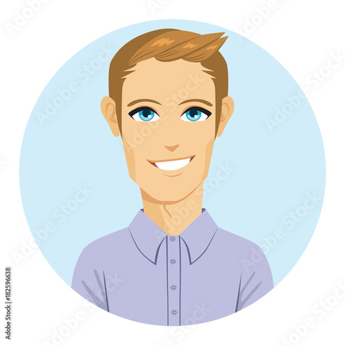 Happy young blonde man smiling cool avatar