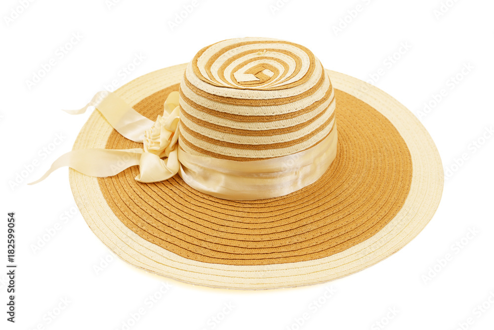 Yellow lady hat isolated on white background Yellow lady hat isolated on white background
