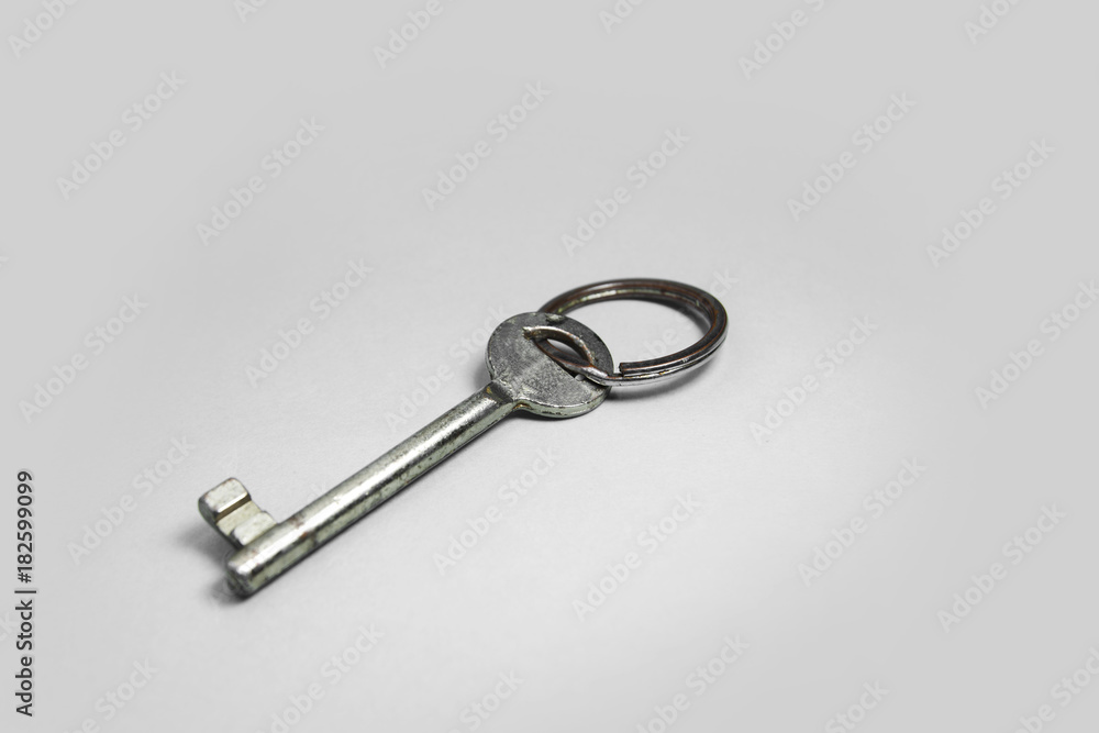 Old key isolated on white background. without shadow Old key isolated on white background. without shadow