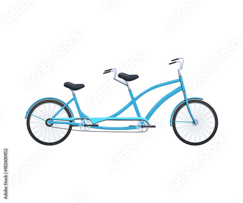 Summer retro tandem bicycle vehicle for transportation, city family bicycles.