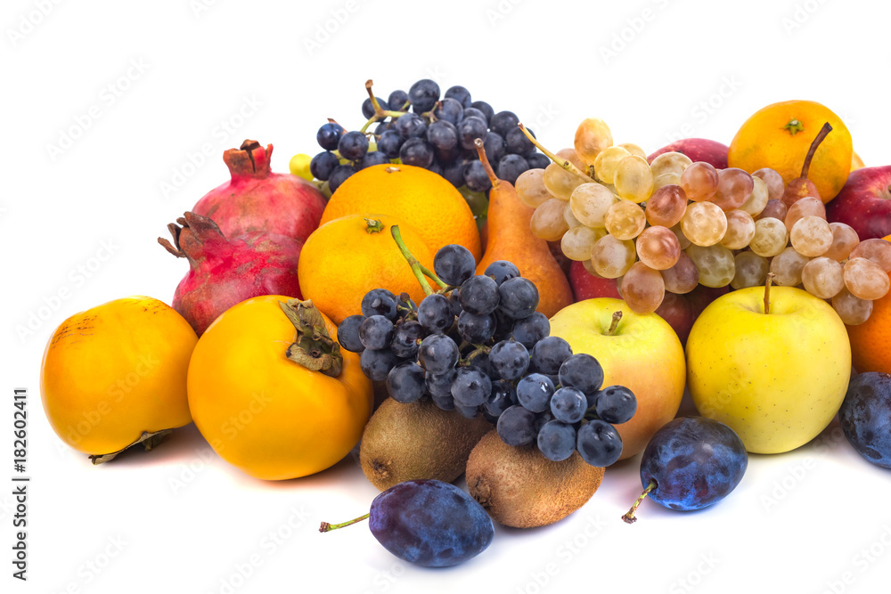 Fresh fruits isolated on a white background Fresh fruits isolated on a white background