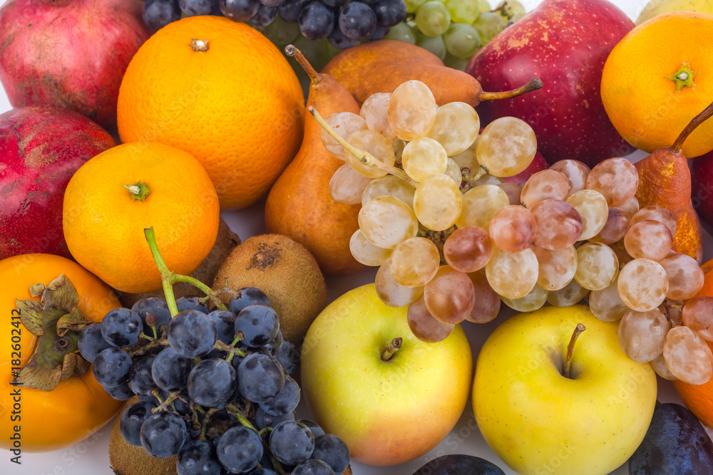 Fresh fruits isolated on a white background Fresh fruits isolated on a white background