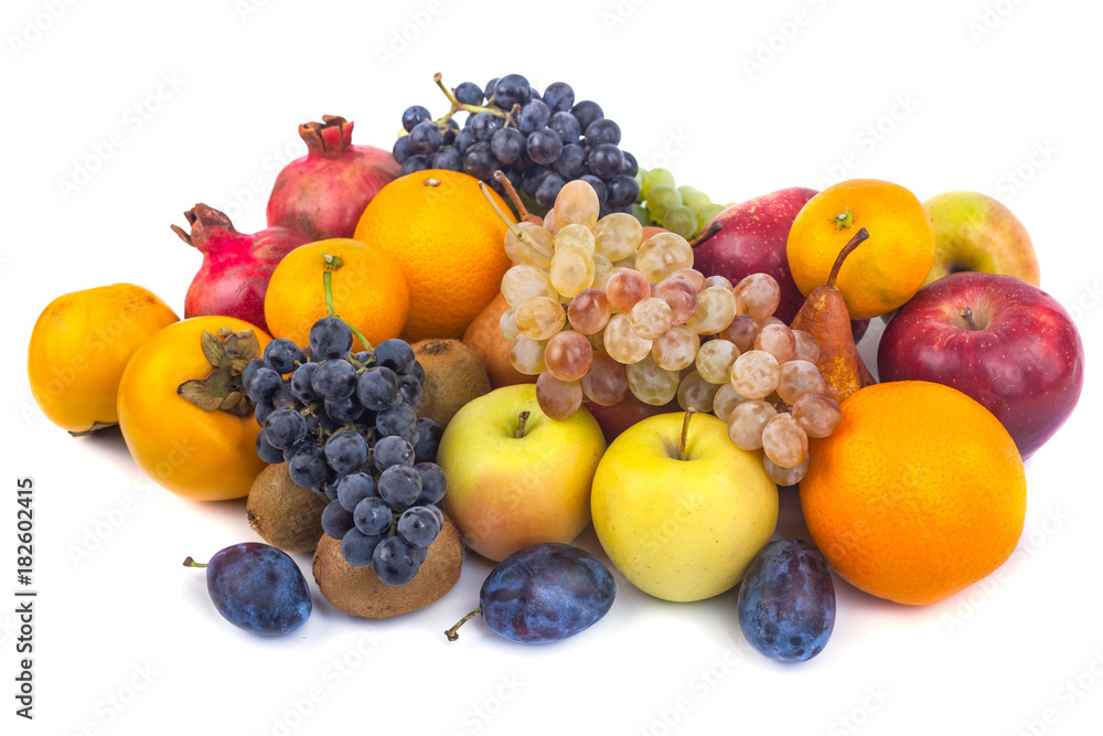 Fresh fruits isolated on a white background