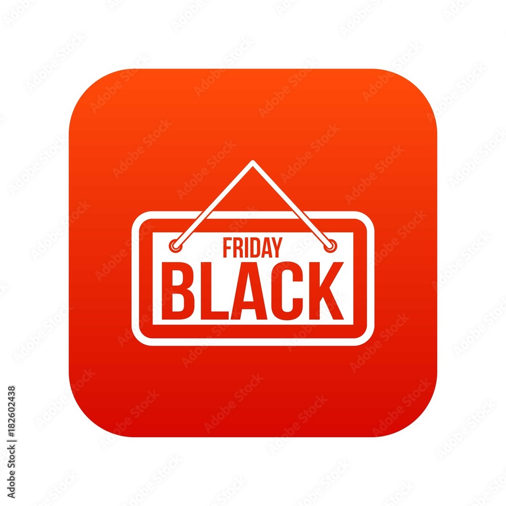 Black Friday signboard icon digital red Black Friday signboard icon digital red