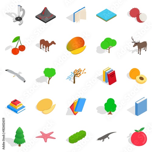 Ology icons set, isometric style