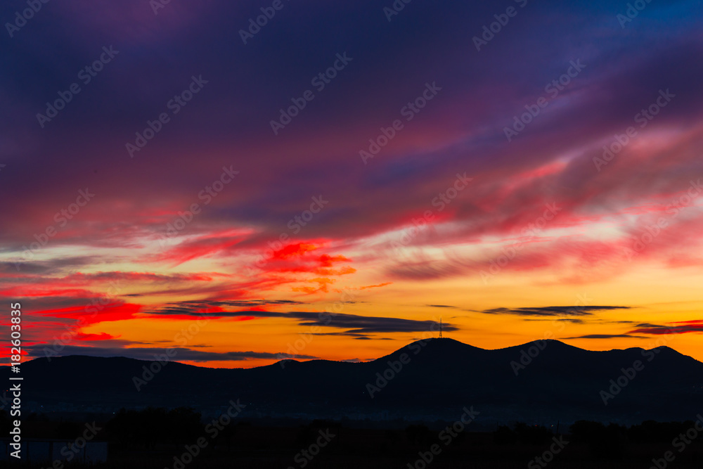 Amazing clouds colorful at the sunset