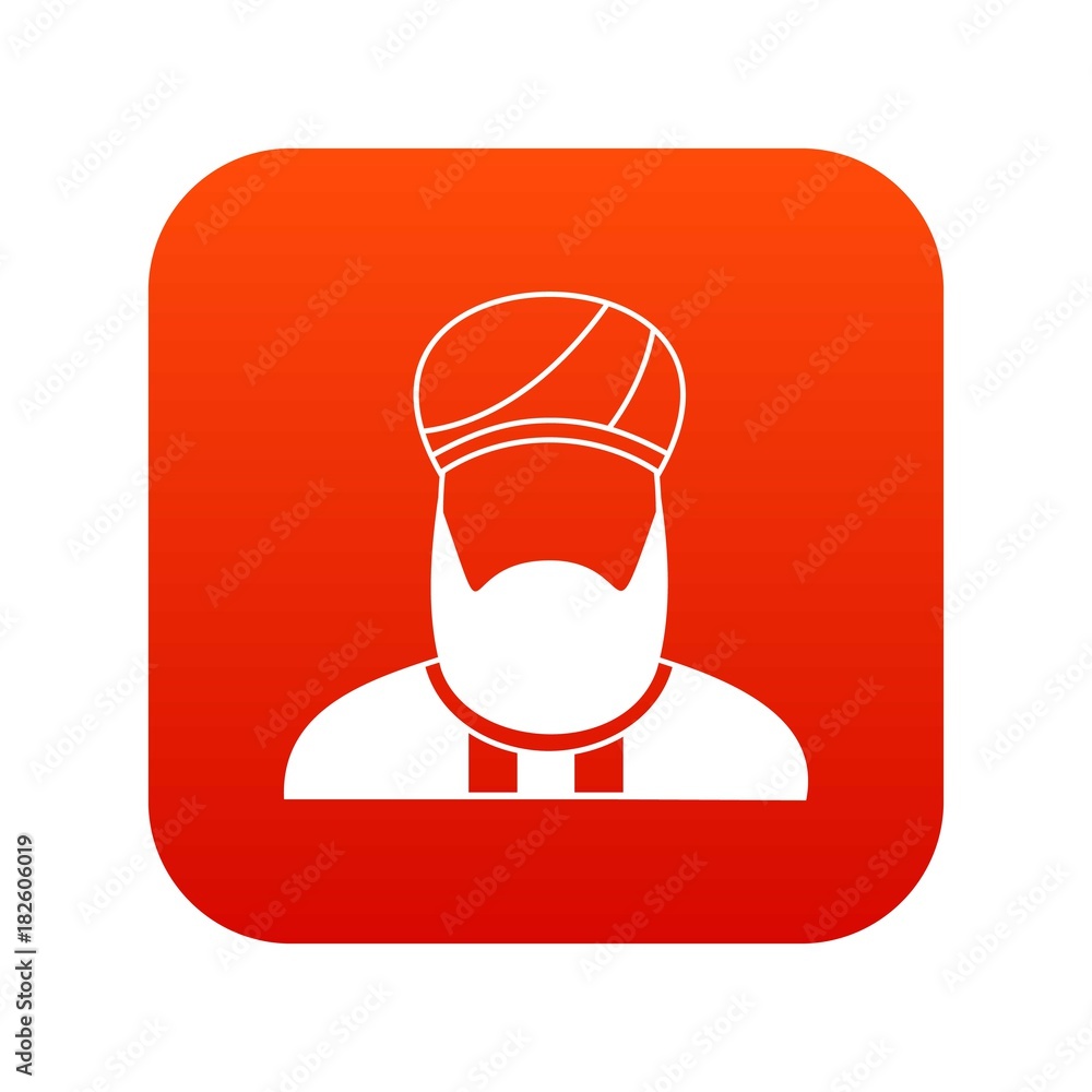 Fotografie Muslim preacher icon digital red