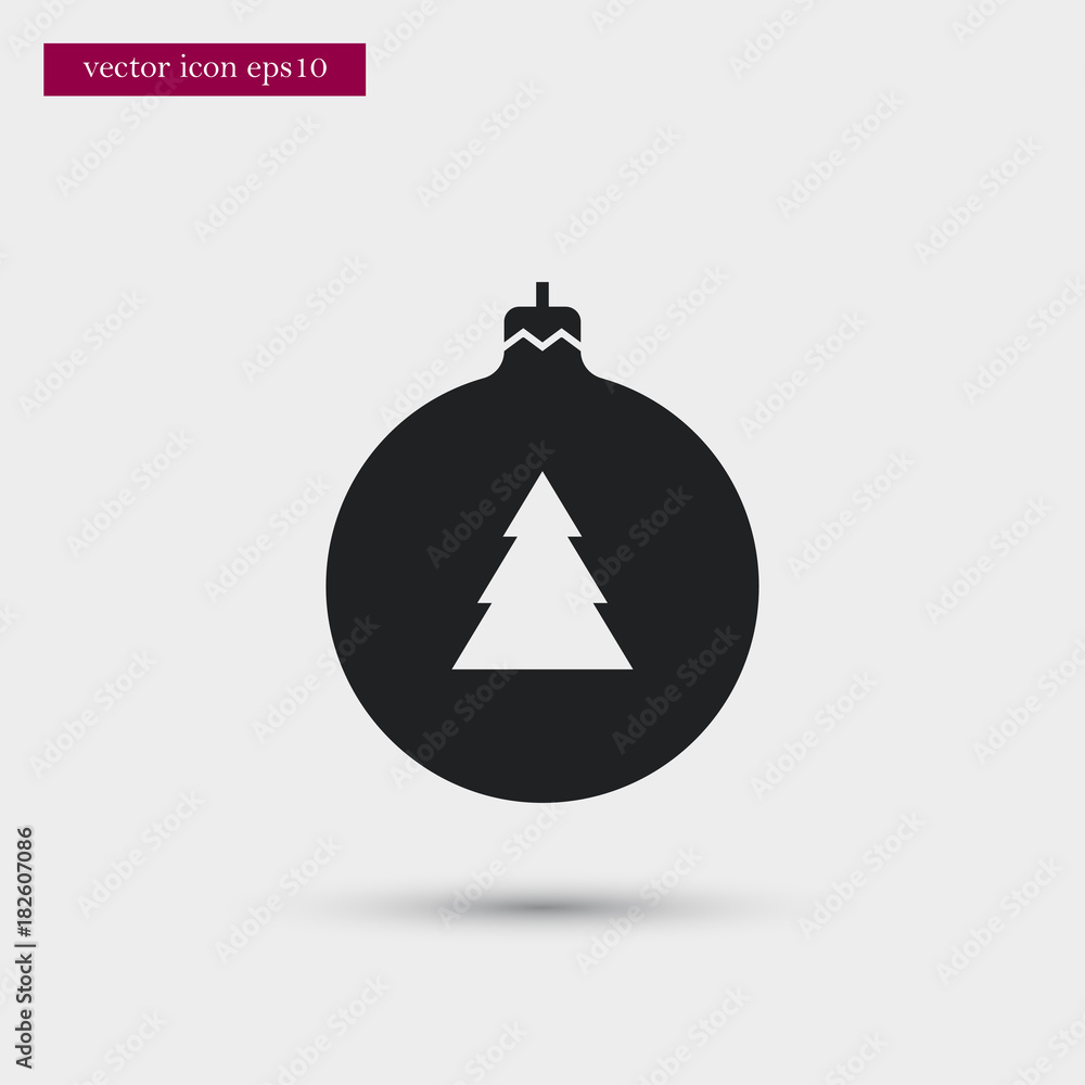 Fototapeta premium Xmas tree icon simple winter vector sign