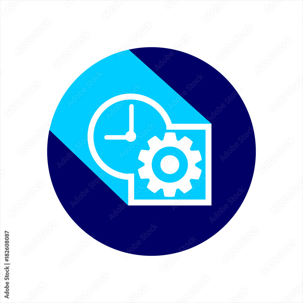 Time management vector icon with long shadow. Time management vector icon with long shadow.