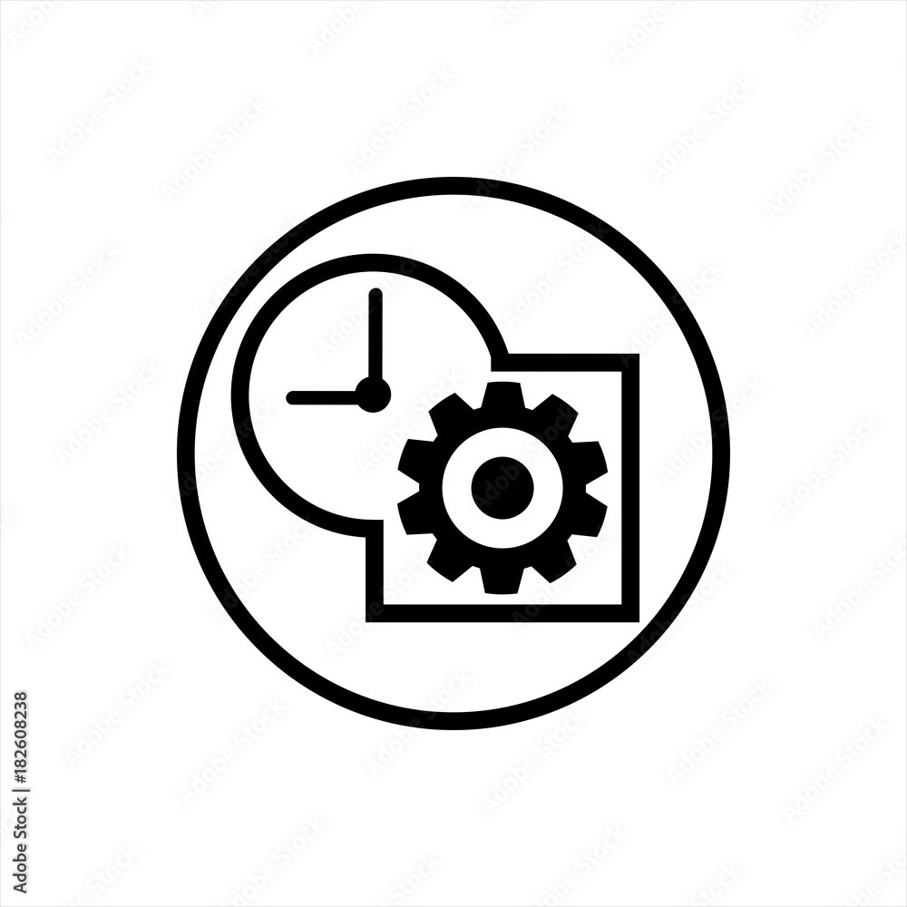 Time management vector black and white icon. Time management vector black and white icon.