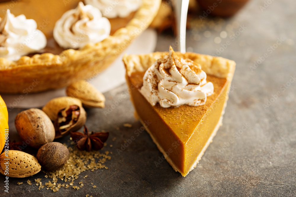 Pumpkin pie with whipped cream Pumpkin pie with whipped cream