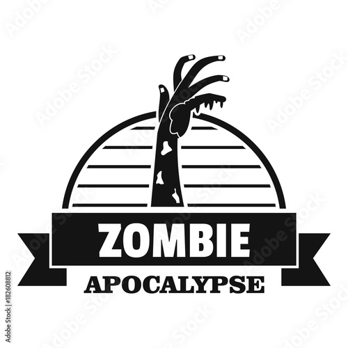 Zombie catching logo, simple black style