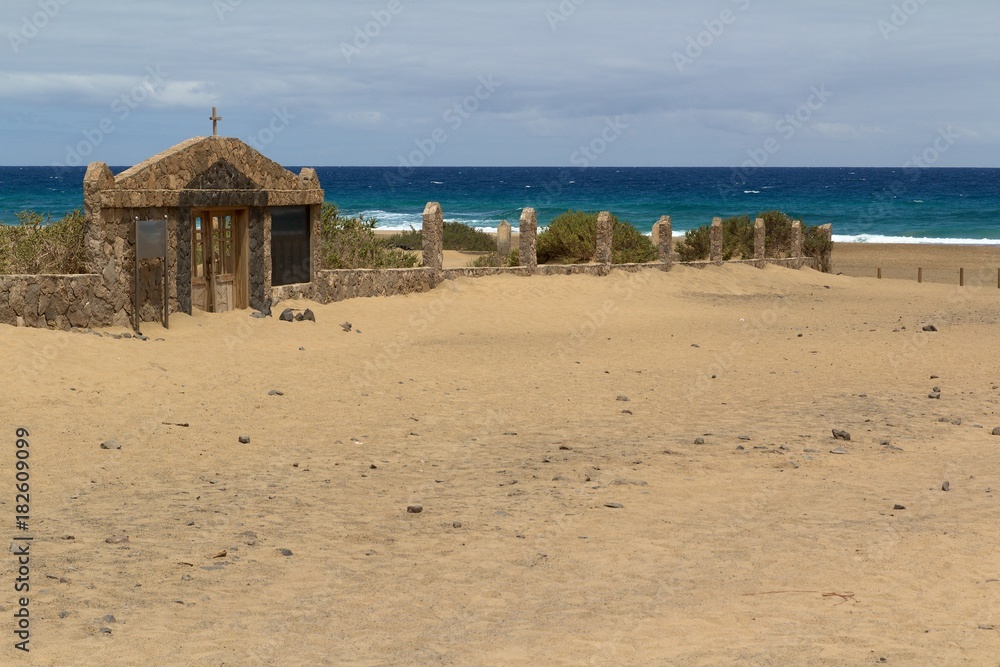 Cemetery on the Cofete beach, Fuerteventura- Canary Islands 