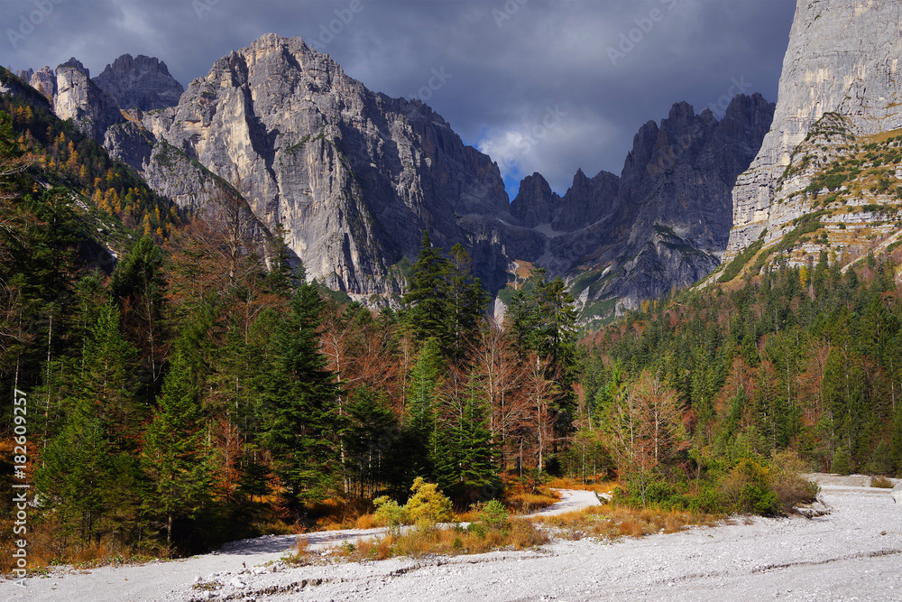 Alpine landscape in Brenta Dolomites, Italy, Europe