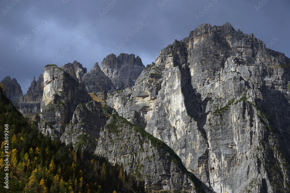 Alpine landscape in Brenta Dolomites, Italy, Europe