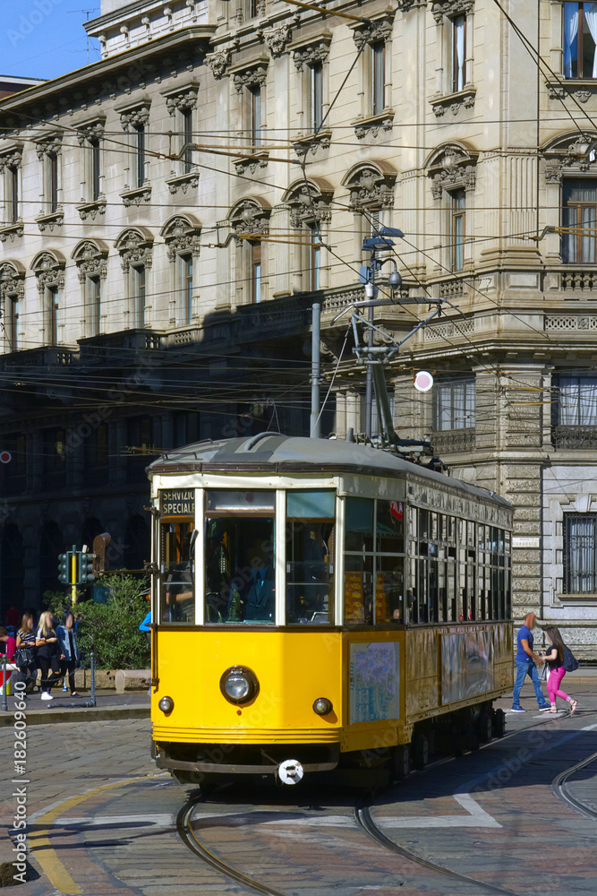 Milano, Tram, Lombardia, Italia, Italy, Streetcar in Milan, Italy