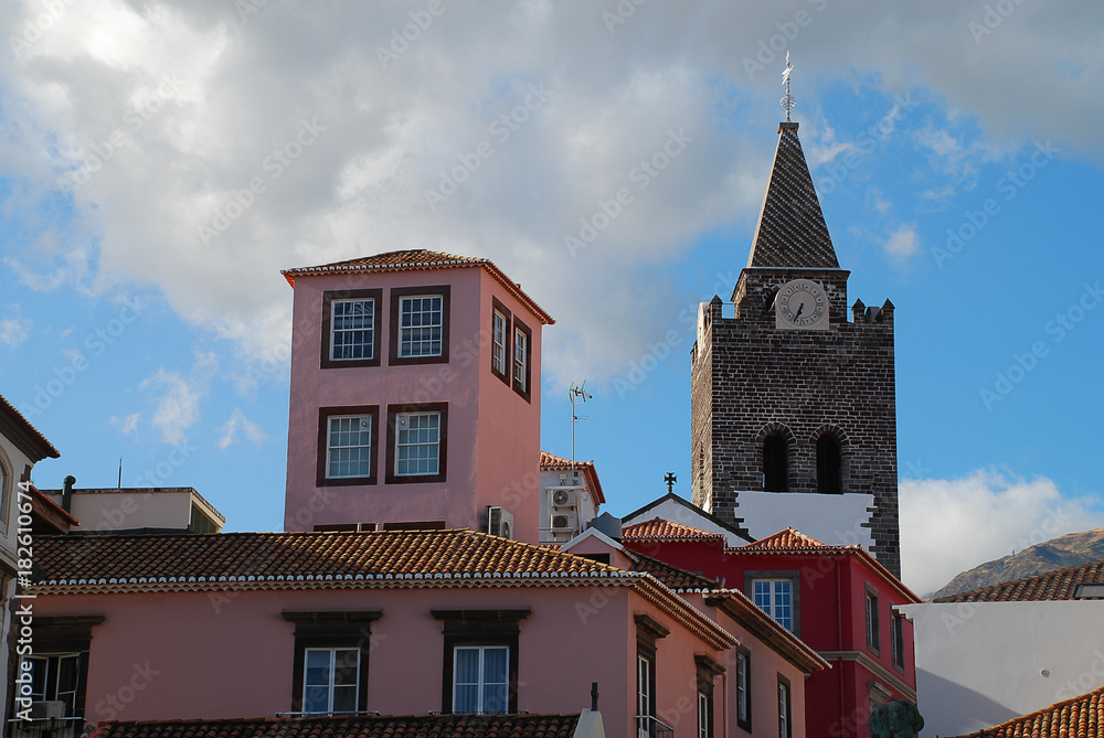 Tower of the Cathedral of Funchal, Madeira, Portugal