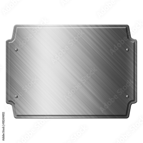 steel metal plate isolated on white 3D illustration