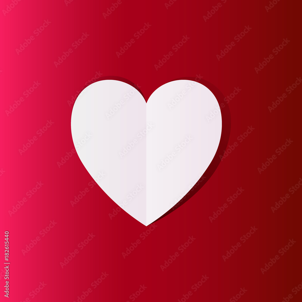 White paper cut love heart Love invitation cards vector White paper cut love heart Love invitation cards vector