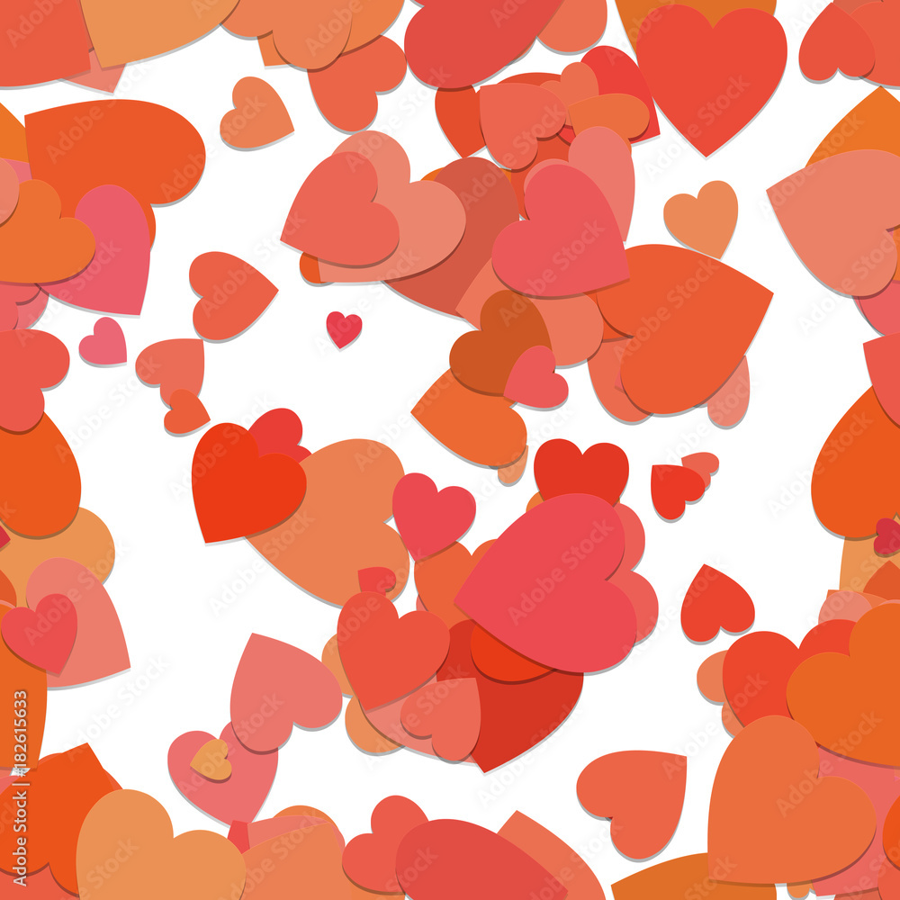 Seamless random heart background pattern - vector design from rotated ...