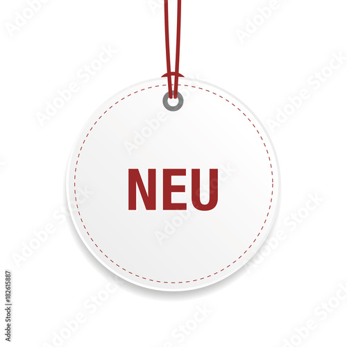 rundes weißes etikett neu