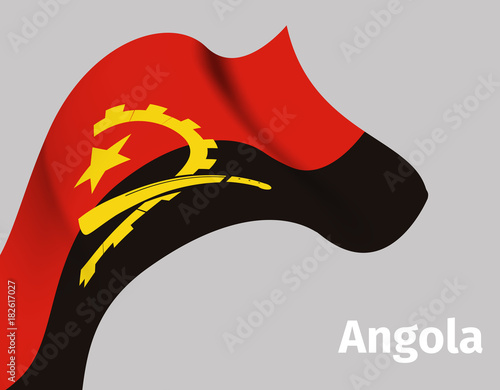 Background with Angola wavy flag