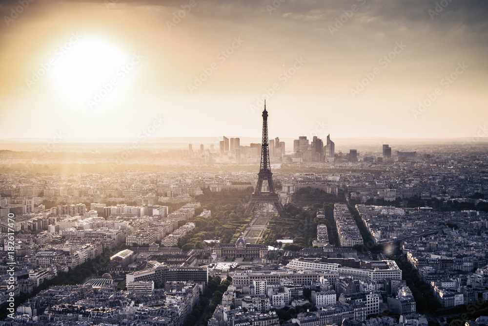 Panoramic city view with Eiffel Tower. Paris, France Panoramic city view with Eiffel Tower. Paris, France