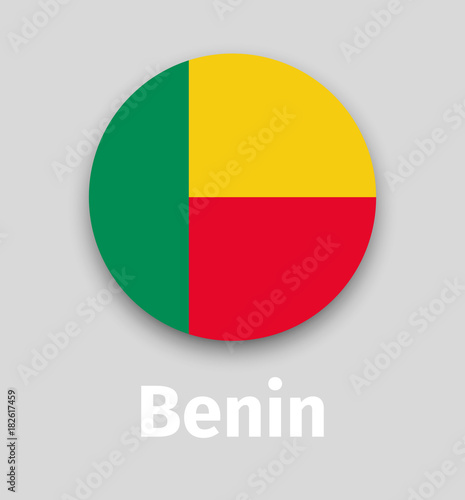 Free Download Benin flag, round icon - GFXLoad