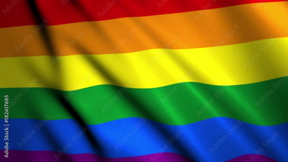 Gay pride rainbow flag blowing in the wind Gay pride rainbow flag blowing in the wind