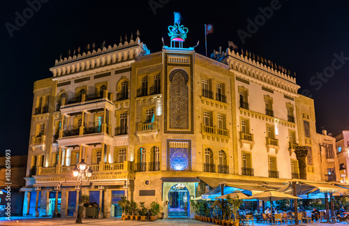 Building on Victory Square in Tunis. Tunisia, North Africa