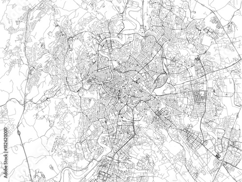 Strade di Roma, cartina della città, Italia, capitale. Stradario