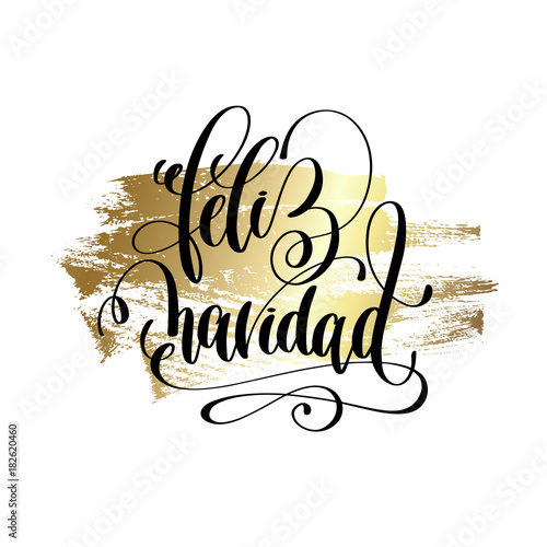 feliz navidad - merry christmas spanish hand lettering quote