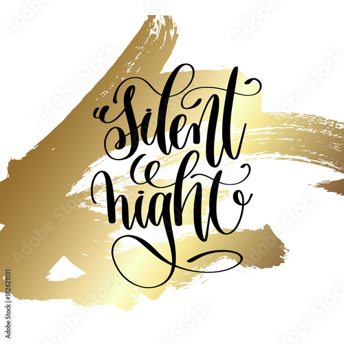 silent night - hand lettering quote to winter holiday design